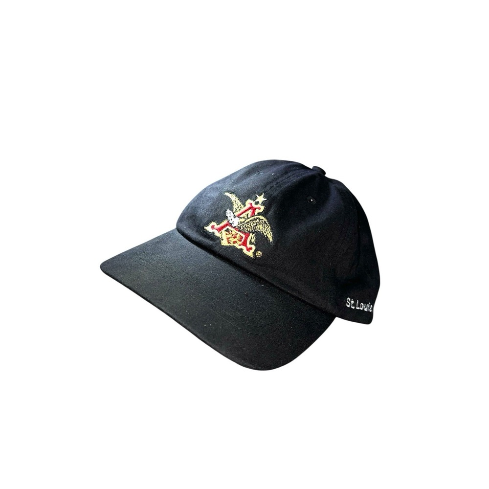 Anheuser Busch Eagle A Emblem Black Strap Back St‎ Louis MO Brewery Tour Adj